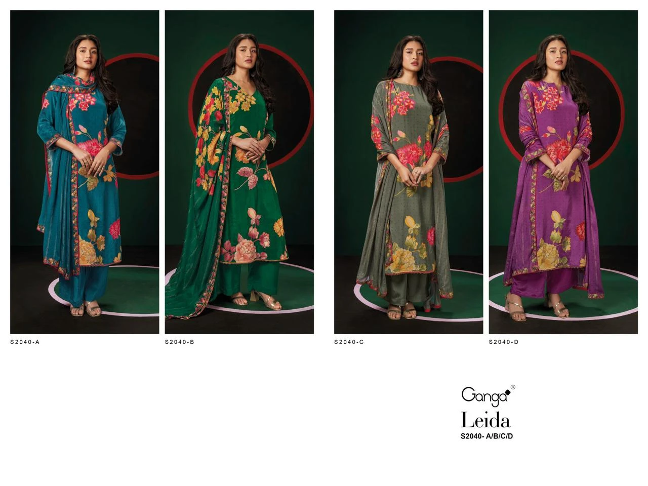 Ganga Leida 2040 Premium Pure Silk Salwar Suit Wholesale Catalog — Wholesale Salwar Suits, Ganga wholesale from Surat — view 6
